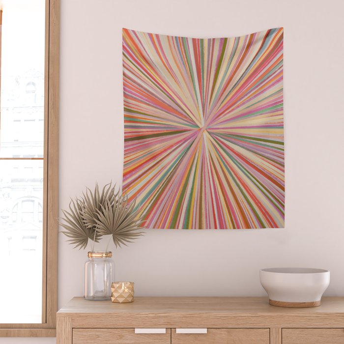 Abstract Pink Bloom Wall Tapestry Gallery Image 2