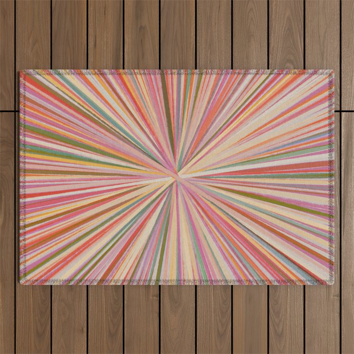 Abstract Pink Bloom Outdoor Rug Gallery Image 1