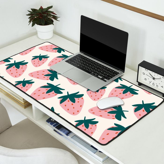 Cute Strawberry  Desk Mat Gallery Image 2