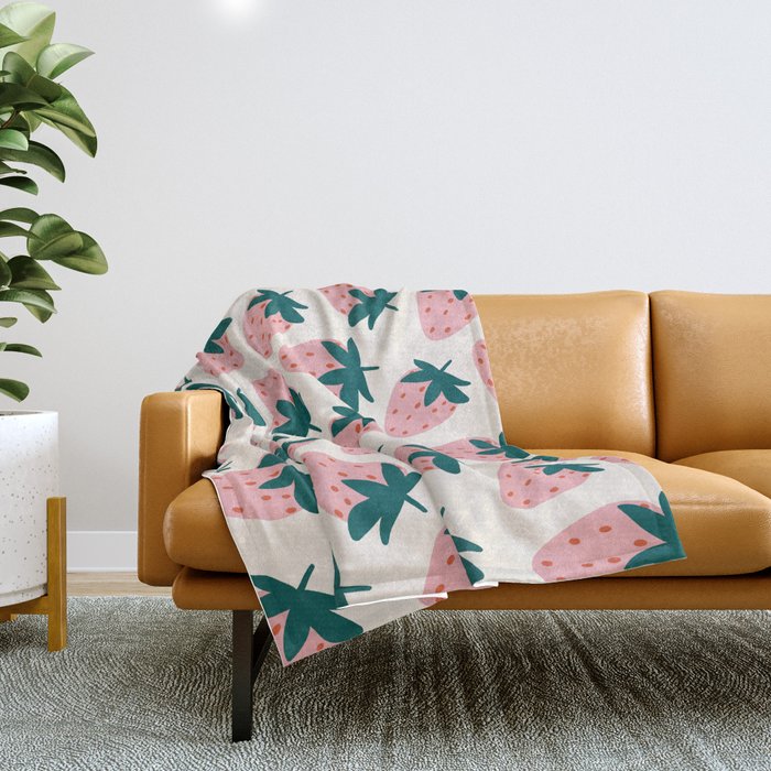 Cute Strawberry  Throw Blanket Gallery Image 1