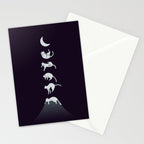 Cat Landscape 103: Falling Cat Moon Stationery Card Gallery Image 2