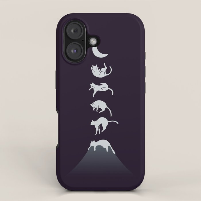 Cat Landscape 103: Falling Cat Moon iPhone Case Gallery Image 1