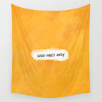 Good Vibes Only: Yellow Canvas Edition Wall Tapestry Gallery Image 4