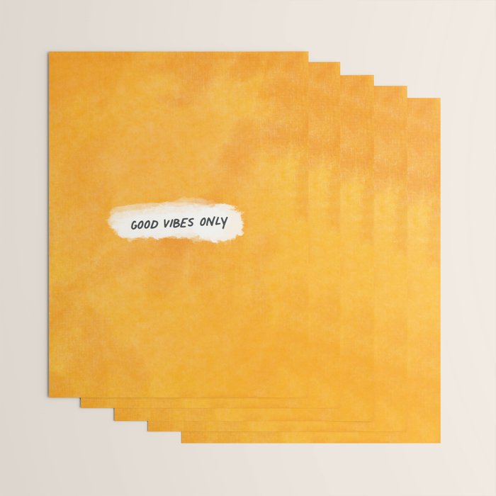 Good Vibes Only: Yellow Canvas Edition Wrapping Paper Gallery Image 3