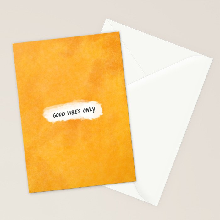 Good Vibes Only: Yellow Canvas Edition Stationery Card Gallery Image 2