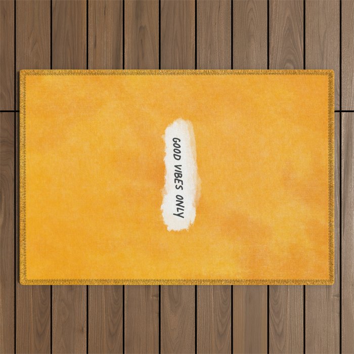 Good Vibes Only: Yellow Canvas Edition Outdoor Rug Gallery Image 1
