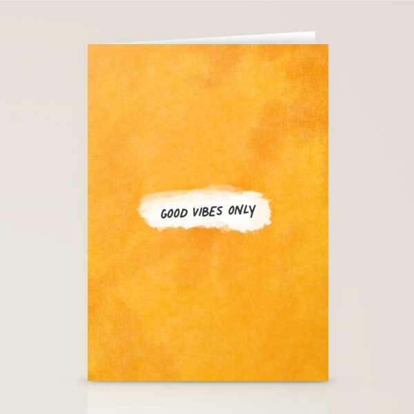 Good Vibes Only: Yellow Canvas Edition Stationery Card Gallery Image 2