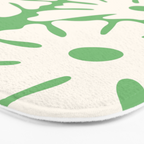 Mid-Century Flowers in Green & White Bath Mat Gallery Image 3