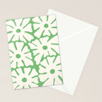 Mid-Century Flowers in Green & White Stationery Card Gallery Image 2