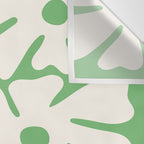 Mid-Century Flowers in Green & White Wall Tapestry Gallery Image 3