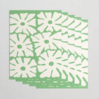 Mid-Century Flowers in Green & White Wrapping Paper Gallery Image 3