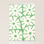 Mid-Century Flowers in Green & White Stationery Card Gallery Image 2