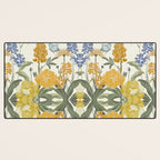 Wildflowers and Butterflies, Floral Prints, Yellow and Blue Desk Mat Gallery Image 3