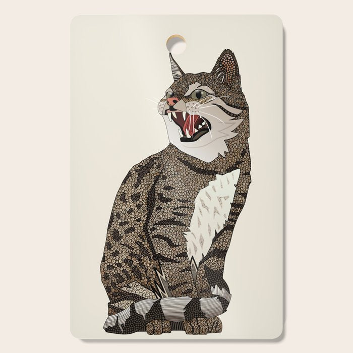 Indian desert cat off white Cutting Board Gallery Image 1