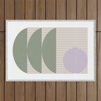 Lines and Shapes in Moss and Lilac Outdoor Rug Gallery Image 1