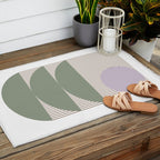 Lines and Shapes in Moss and Lilac Outdoor Rug Gallery Image 2