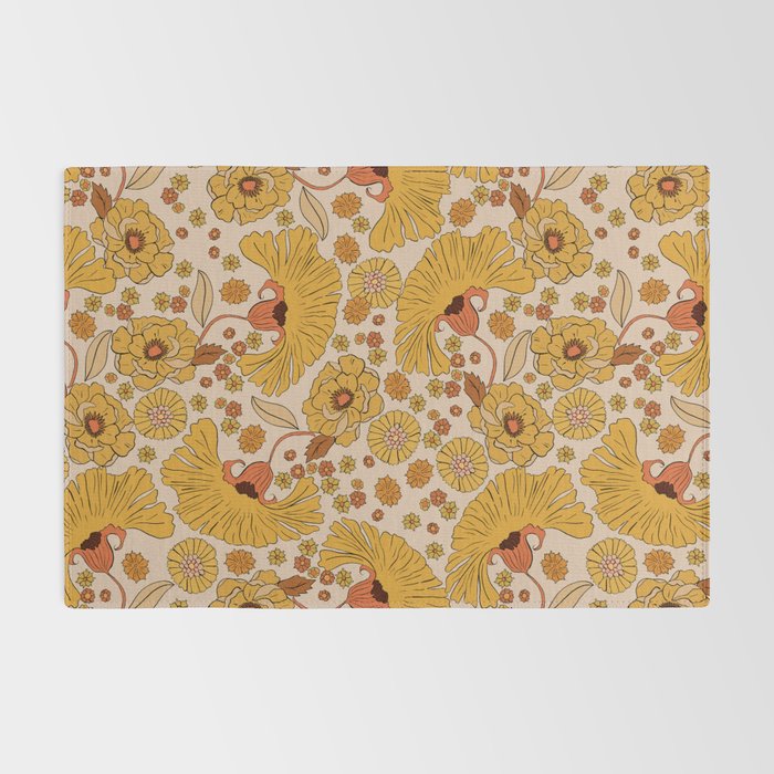 70s Floral Pattern Rug Gallery Image 2