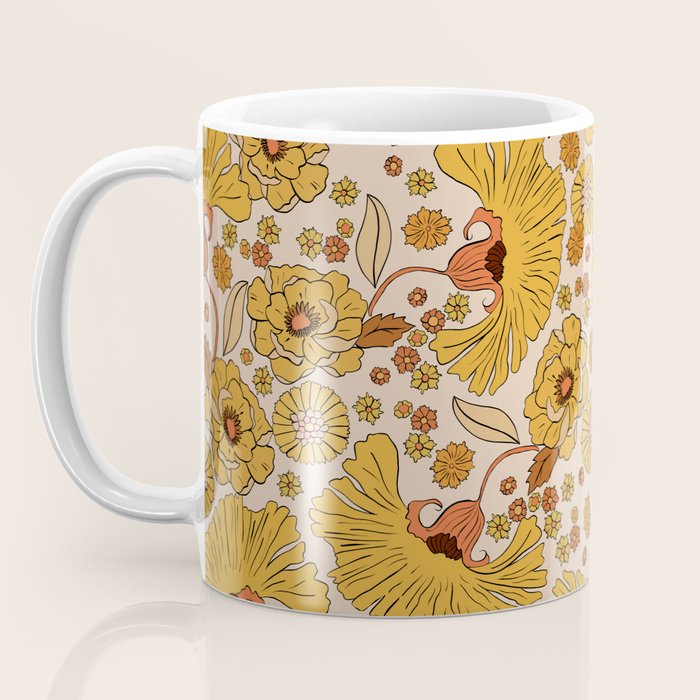 70s Floral Pattern Coffee Mug Gallery Image 3