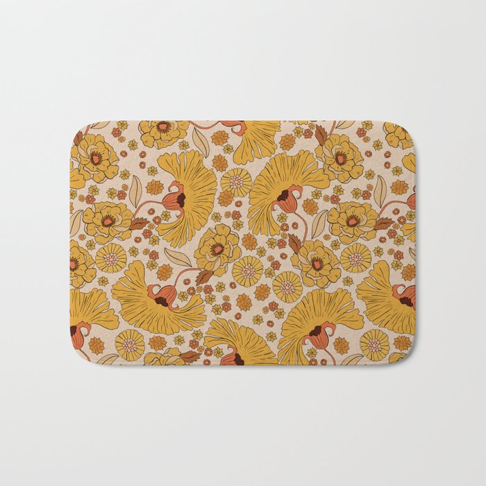 70s Floral Pattern Bath Mat Gallery Image 1