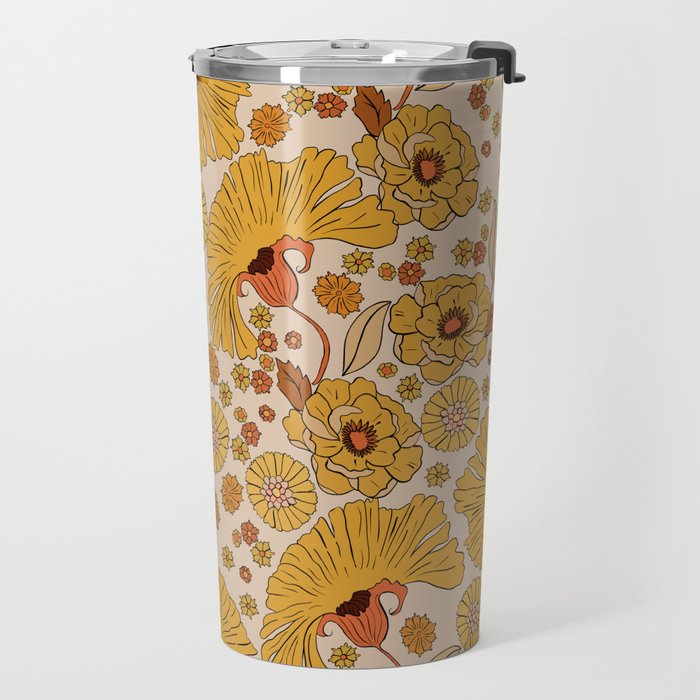 70s Floral Pattern Travel Mug Gallery Image 2