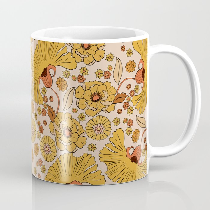 70s Floral Pattern Coffee Mug Gallery Image 1