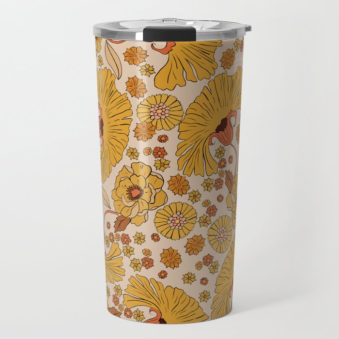 70s Floral Pattern Travel Mug Gallery Image 1