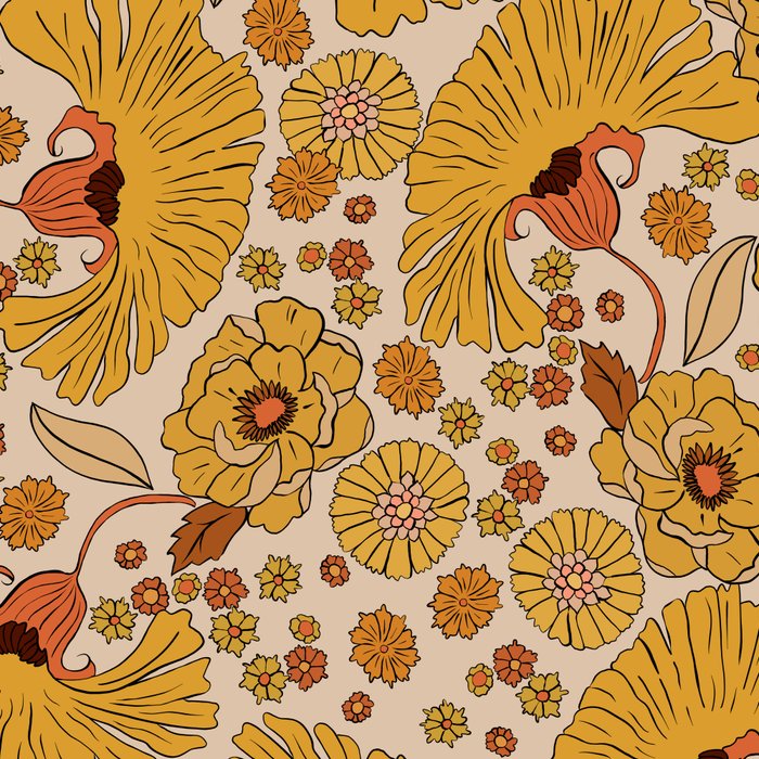 70s Floral Pattern Coffee Mug Gallery Image 2