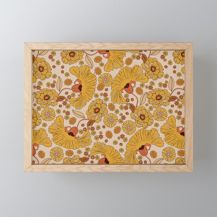 70s Floral Pattern Mini Art Print Gallery Image 1