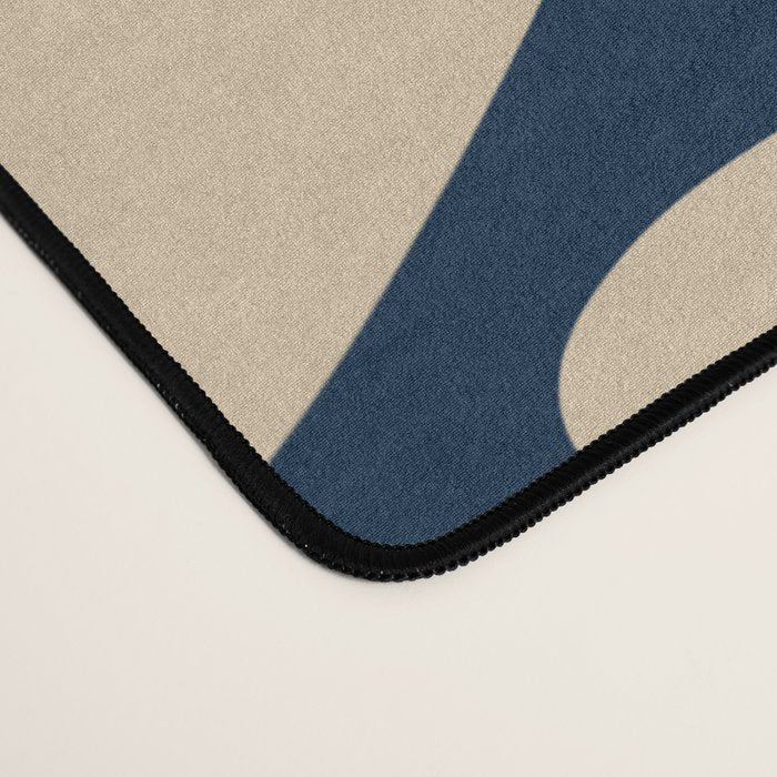 Daisy Time Retro Floral Pattern in Midcentury Blue Orange Beige Desk Mat Gallery Image 4