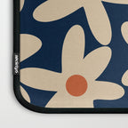 Daisy Time Retro Floral Pattern in Midcentury Blue Orange Beige Laptop Sleeve Gallery Image 3