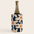 Daisy Time Retro Floral Pattern in Midcentury Blue Orange Beige Wine Chiller Gallery Image 3