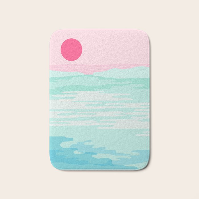 Really - 80s style throwback sunset sunrise west coast socal vibes surfing beach vacation Bath Mat Gallery Image 1
