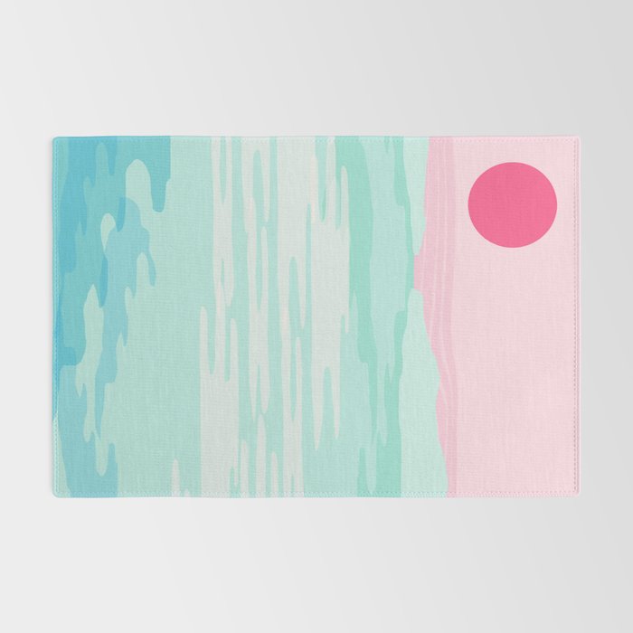 Really - 80s style throwback sunset sunrise west coast socal vibes surfing beach vacation Rug Gallery Image 2
