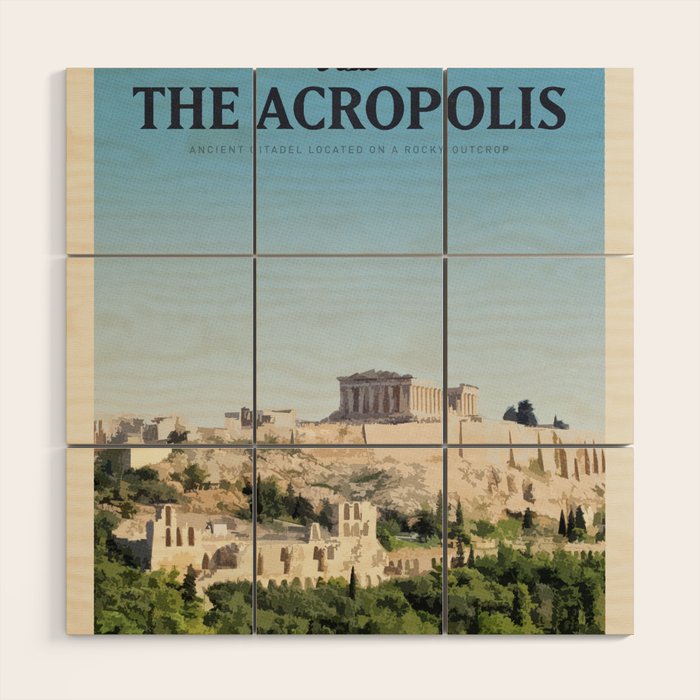Visit The Acropolis Wood Wall Art Gallery Image 1