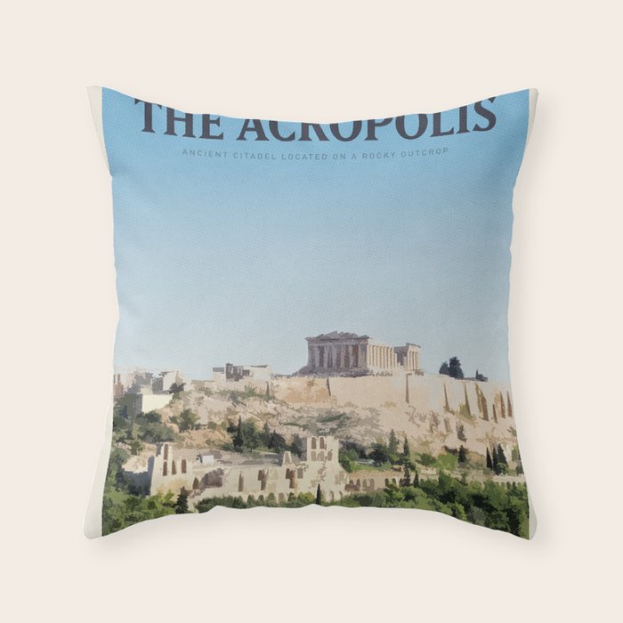 Visit The Acropolis Throw Pillow Gallery Image 6