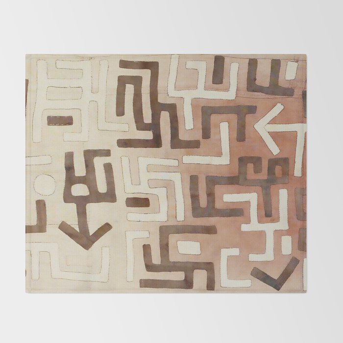 Kuba Congo Central African Wraparound Skirt Print 1 Throw Blanket Gallery Image 2