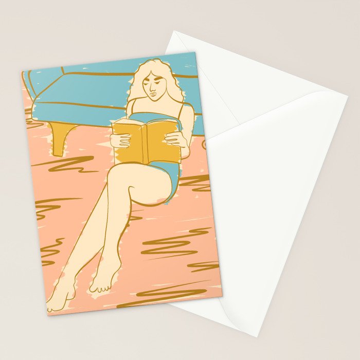 Portrait of a Woman Reading - Quiet Time 2 Stationery Card Gallery Image 2