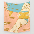 Portrait of a Woman Reading - Quiet Time 2 Wall Tapestry Gallery Image 4