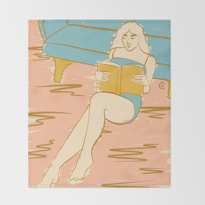 Portrait of a Woman Reading - Quiet Time 2 Throw Blanket Gallery Image 2