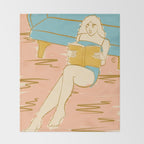 Portrait of a Woman Reading - Quiet Time 2 Throw Blanket Gallery Image 2