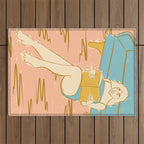 Portrait of a Woman Reading - Quiet Time 2 Outdoor Rug Gallery Image 1