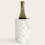 Geometrical white faux gold elegant stylish diamonds Wine Chiller Gallery Image 2