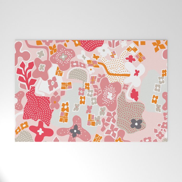 City life botanical park pearl pink Welcome Mat Gallery Image 1