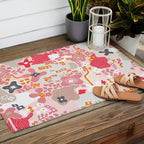 City life botanical park pearl pink Outdoor Rug Gallery Image 2