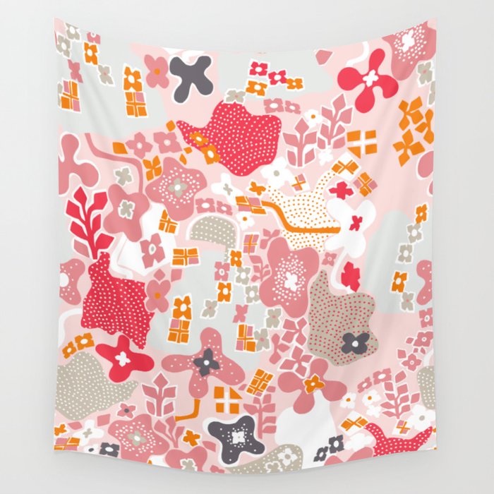 City life botanical park pearl pink Wall Tapestry Gallery Image 4