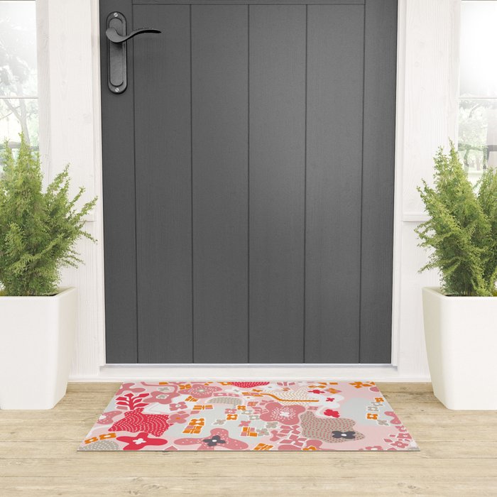 City life botanical park pearl pink Welcome Mat Gallery Image 3