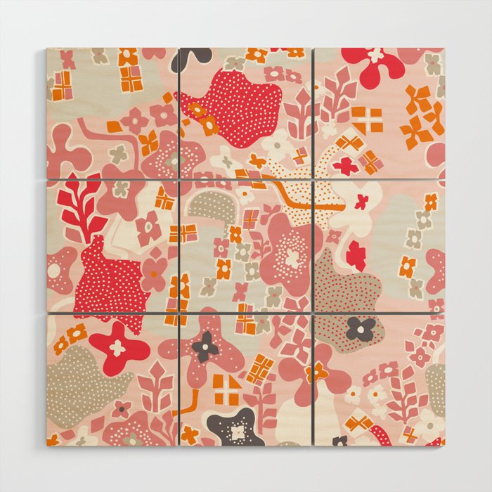 City life botanical park pearl pink Wood Wall Art Gallery Image 1