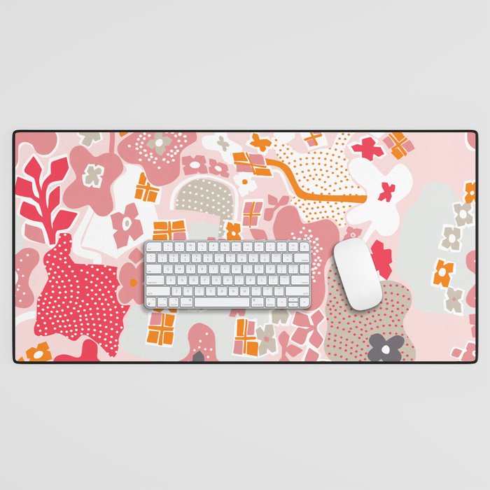 City life botanical park pearl pink Desk Mat Gallery Image 1