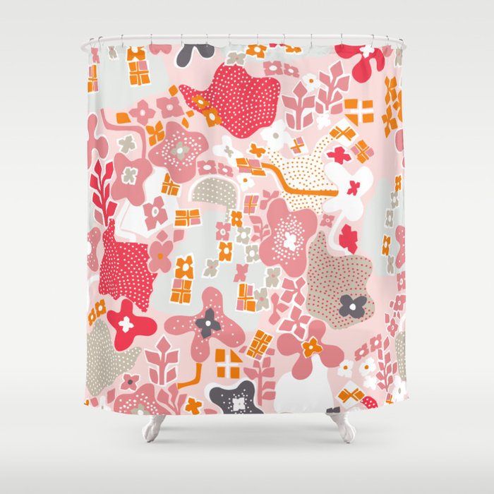 City life botanical park pearl pink Shower Curtain Gallery Image 1