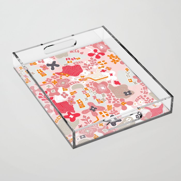 City life botanical park pearl pink Acrylic Tray Gallery Image 1